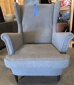 Gray fabric arm chair