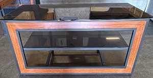 Glass and metal entertainment stand