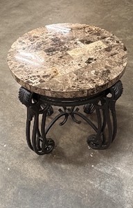 Half circle table and small circle side table