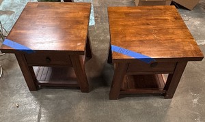 2 wooden nightstands
