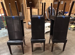 6 black leather dining chairs
