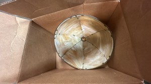 Lamp with glass lamp shade in separate box