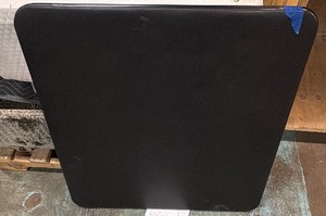 Square black table with fold out legs