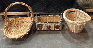 3 small wicker baskets