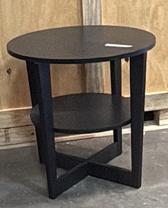 Black round side table