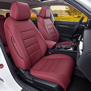 $206 HKZ Custom Fit Civic Seat Cover Full Set for 11th Gen Honda Civic 4 Door (Hatchback Sport 2022-2026)&(Hatchback LX 2022-2024) 5-Seats Full Set,Leather Seat Protector(Burgundy)