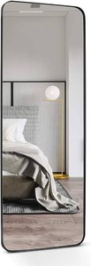 $180 ANDY STAR 13.5 x 47 Full Length Wall Mirror, Large Black Mirror for Bathroom, Rounded Corner Rectangle Body Mirror for Floor and Leaning