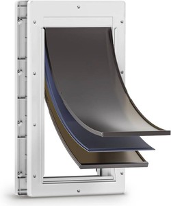 3-Flap Dog Door, Large Doggy Door, Doggie Door for Install in Interior and Exterior Doors or Wall, Insulation Layer, 2 Magnetic Flaps, Closing Panel, Never Rust, for Pet Up to 100lb (Large)
