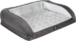 Serta Orthopedic Quilted Couch Dog Bed for Pets, Slate Gray (X-Large)