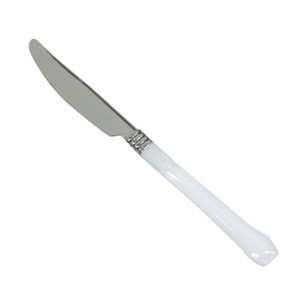 RFDKN480W PEC Silver 7.5 in. Reflections Duet Heavy Weight Knife with White Handle - Case of 480