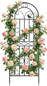 2 Pack 40x19.7 Metal Gardon Trellis for Climbing Plants Outdoor, Black
