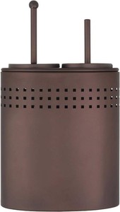 Blue Donuts Toilet Brush and Plunger Set with Holder, Modern Oil Rubbed Bronze Bathroom Accessories Toilet Plunger and Toilet Bowl Brush Combo
