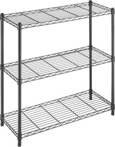 Whitmor 3 Tier Shelving Unit, Metal Shelving, Adjustable Wire Shelving