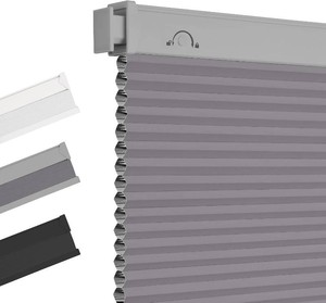 Allesin Zen No Drill Blinds for Windows Blackout Cordless Cellular Shades Honeycomb Blinds Pull Down, Free Stop Easy Install for Home and Office, Blackout, Light Gray, 33 W x 64 H