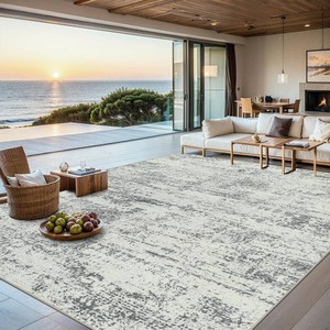 PLHXFR 8x10 Area Rug Living Room Modern Abstract Washable Carpet Grey