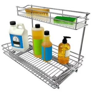 Link Professional 11.5 x 18 Slide Out Under Sink Cabinet Organizer - Pull Out Two Tier Sliding Shelf