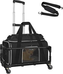 $140 Petskd Top-Expandable Small Pet Carrier with Wheels Airline Approved