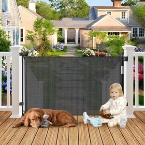 Weatherproof Outdoor Retractable Gate for Dogs, 55 Wide Outdoor Baby Gate