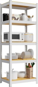 Durstruct 5 Tier White Metal Shelving Unit 24 W 16 D 60 H