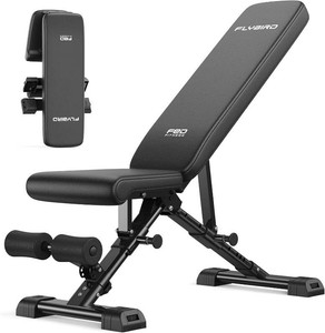 $150 FLYBIRD WB5 Weight Bench, ASTM-Certified 800LBS Adjustable Weight Bench Workout Bench Foldable for Home Gym, 90  to -30  FID and 30in Extended Backrest for Bench Press Strength Training Exercise