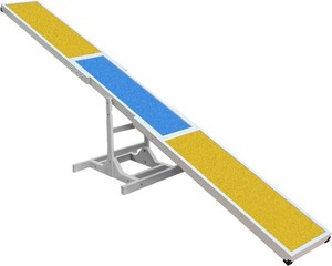 $140 Dog Agility Seesaw - 118x13x21 Dog Agility Training Equipment for Backyard Obstacle Courses, Weather Resistant & 2-Level Height Adjustable
