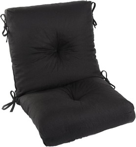 Patio Dining Chair Cushion, Thick Tufted Rocking Chair Cushion for Outdoor, Breathable and Fade Resistant, 40 x 20 x 5 inch, Black