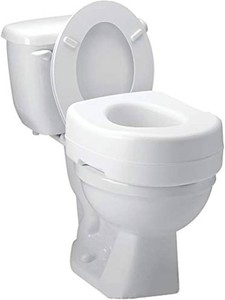 Carex Toilet Seat Riser, 5 Inch, Toilet Seat Risers for Seniors, Raised Toilet Seat, Supports 300lbs, Slip-Resistant, Toilet Riser, Elevated Toilet Seats
