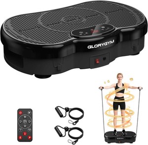Vibration Plate Exercise Machine for Body Shaker Machine & Weight Loss, Shake Plate with Resistance Bands, 120 Speed Levels, Remote Control, Full Body Workout, Compact Home Gym Equipment