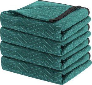 $120 Moving Blankets 4 Pack, Double Extra Large 144x80   Green