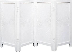 Free Standing Dog Gate in Solid Wood & MDF,Pet Gate Indoor 56x28_4Panel