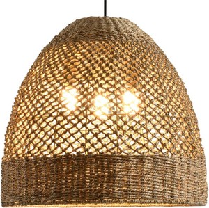 $250 19Large Rattan Chandelier,Woven Wicker Pendant Light