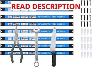 Magnetic Tool Holder 18 Inch 8 Pack Heavy Duty Magnet Tool Bar Strip Rack Wall Mount Blue