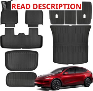 TPE Floor Mats fit for Tesla Model Y Juniper 2025 2026 All Weather Cargo Liner Cargo Trunk and Front Rear Cargo Mat Full Set