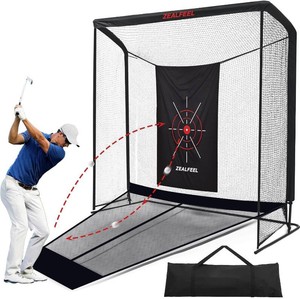 $170 ZEALFEEL Golf Net, 10x78x8FT,Side Barriers & Auto-Ball Return for Backyard