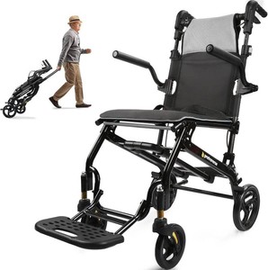 $300 Wheelchairs for Adults,Utral-Lightweight(only 19.4lbs) Transport Chair, Foldable and PortableTravel Wheelchair with Telescopic Handle,Portable FoldingTransfer Wheelchairs for Seniors(Grey)