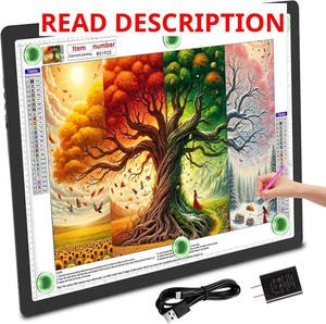 TOHETO A2 Light Pad 25.2x18.4, Large Magnetic LED Light Board for Diamond Painting, 3-Color Modes Light Box for Tracing, 6-Level & Stepless Dimmerable Diamond Art Light Table for Drawing,Sketching