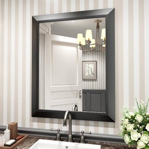 Amorho Black Bathroom Mirror 39.5x30 Inch, Metal Framed