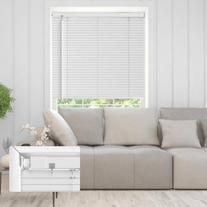 No Drill Mini Blinds, Horizontal Window Blinds & Shades, 48 Wx72 H, White