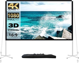 Projector Screen and Stand 100 Inch Portable Outdoor Projection Screen 169 4K HD Movie Projection Screen with Carry Bag for Indoor Outdoor Home Theater Film Night Party Camping Foldable Anti Crease