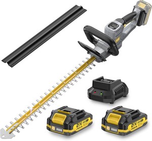 Hedge Trimmer Cordless 22" - 2 x 21V Batteries & Fast Charger, Easy to Use