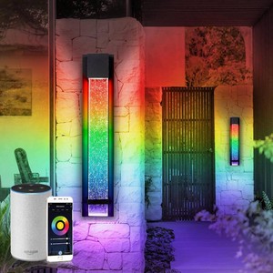 $190 ASD 24 LED Wall Sconce 2 Pack  Smart RGBW, Front Door Porch  Black