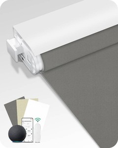 Allesin Motorized Blinds with Remote (Smoky Gray, 22x72)