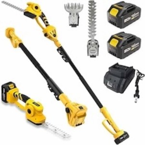 4-in-1 Electric Pole Hedge Trimmer, Cordless Bush Trimmer & Grass Shear