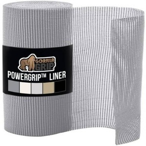 GORILLA GRIP Drawer Shelf Liner Non-Adhesive Liners for Kitchen Pantry Cabinets Easy Install 12 X30 Light Gray