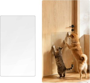 In hand Heavy Duty Door Scratch Protector for Dogs & Cats, 36 x 24 Extra Large Clear Door Guard, Thickened Anti-Scratch Shield with Strong Removable Adhesive Pads, No Residue & Safe for Doors