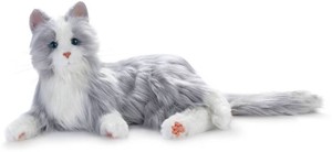 $125 Joy for All - Companion Pet Cat - Silver With White Mitts