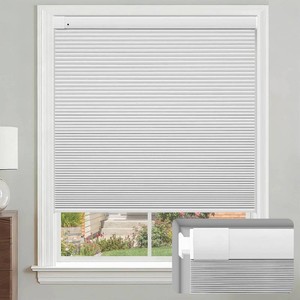 No Drill Blackout Cellular Shades, White, 17 W x 36 H
