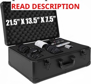 Protective Hard Case 22 X 14 X 8-Inch Shockproof Water-resistant with Customized DIY Foam Insert fit for Camera, Laptops, etc