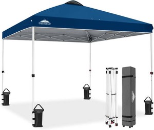 $147 EAGLE PEAK 10x10 Pop Up Canopy Tent Easy Up Canopy Outdoor, Dark Blue