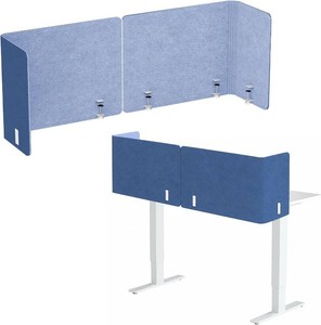 $140 Desk Privacy Panel, 48   19 L-Shaped Cubicle Desk Divider, Blue